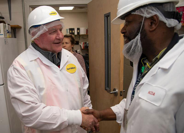 Agriculture Secretary Sonny Perdue touring Butterball's turkey plant