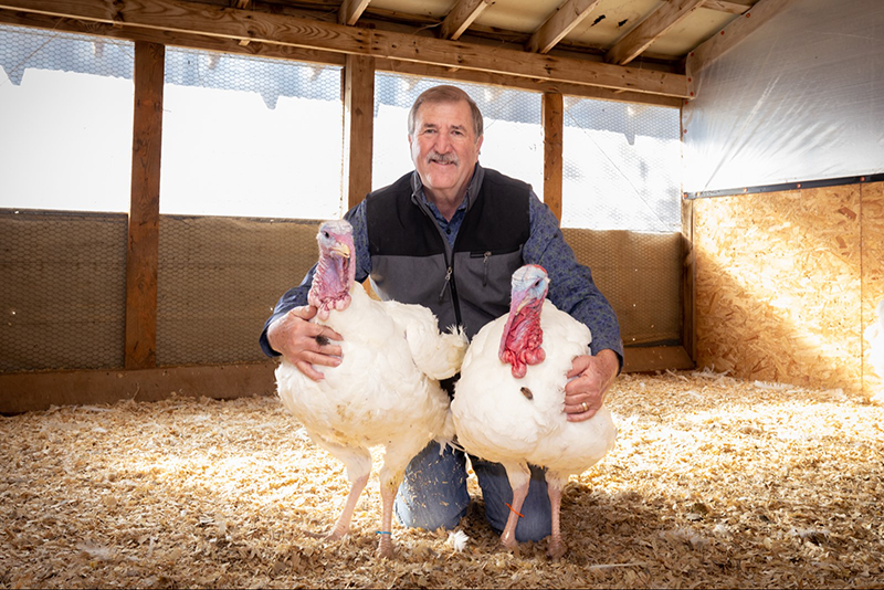 NTF Chairman Ronnie Parker with the National Thanksgiving Turkeys.