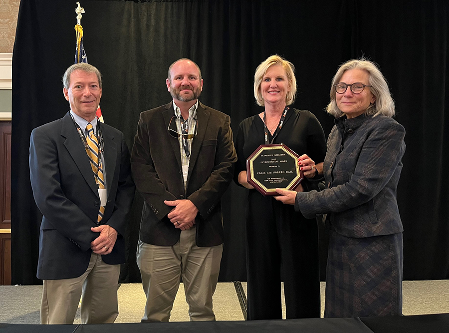  NCPF President Dr. Alice Johnson presented the 2022 Environmental Award to Eddie & 
        Noreen Dail
